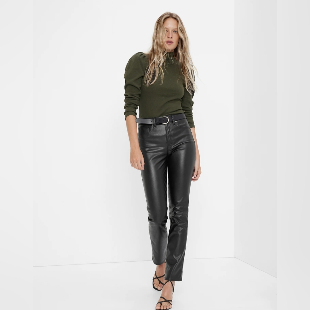 GAP High Rise Faux-Leather Vintage Slim Jeans